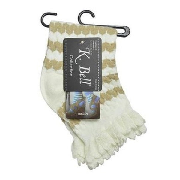 K. Bell Textured Stripe Anklet Socks One Size - 67958
