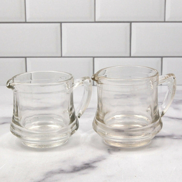 Kelloggs Correct Cereal Clear Glass Creamer Pitcher Set of 2 Individual Servers