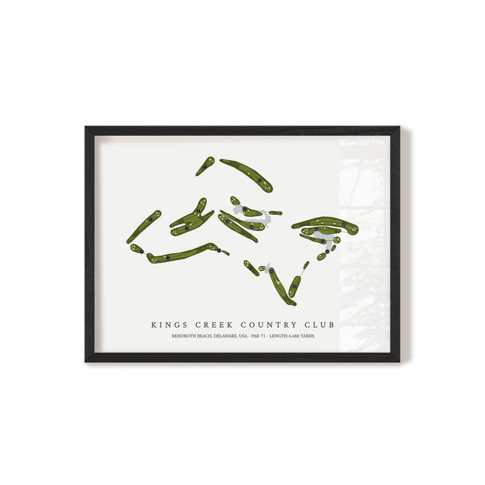 Kings Creek Country Club | Golf Course Map | Black Frame