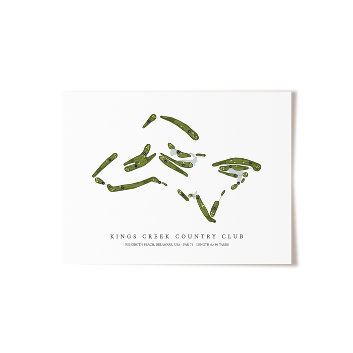 Kings Creek Country Club | Golf Course Map | Unframed