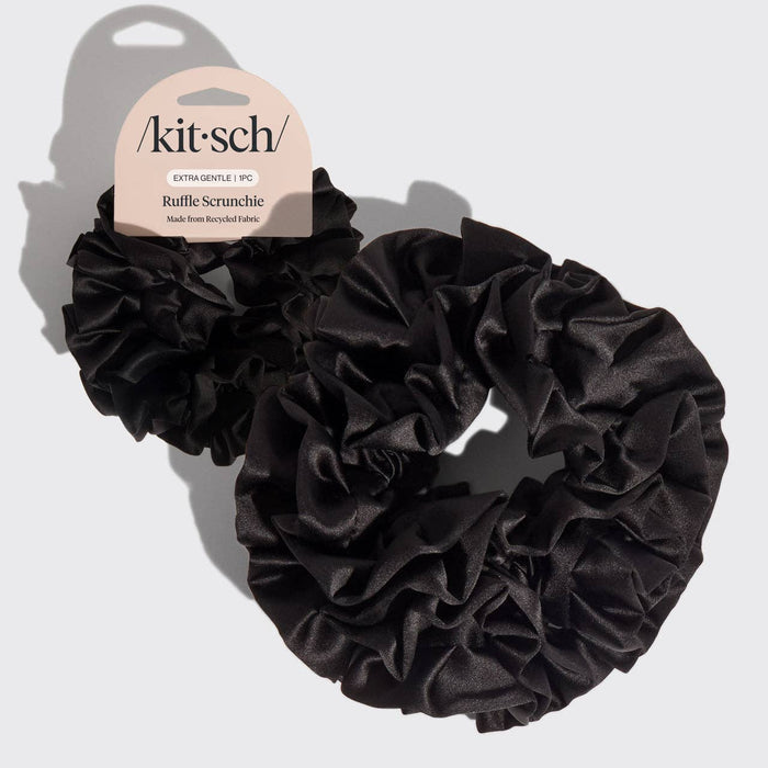 KITSCH Black Ruffle Scrunchie