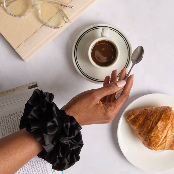 KITSCH Black Ruffle Scrunchie