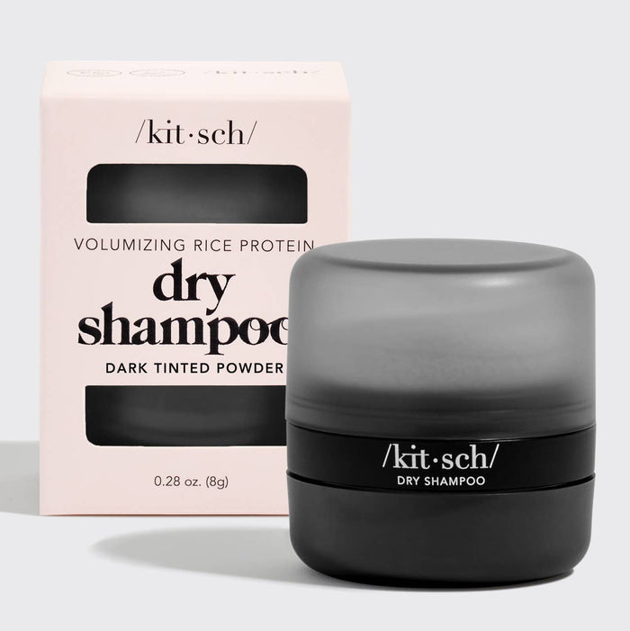 KITSCH Dark Volumizing Rice Protein Dry Shampoo with Puff