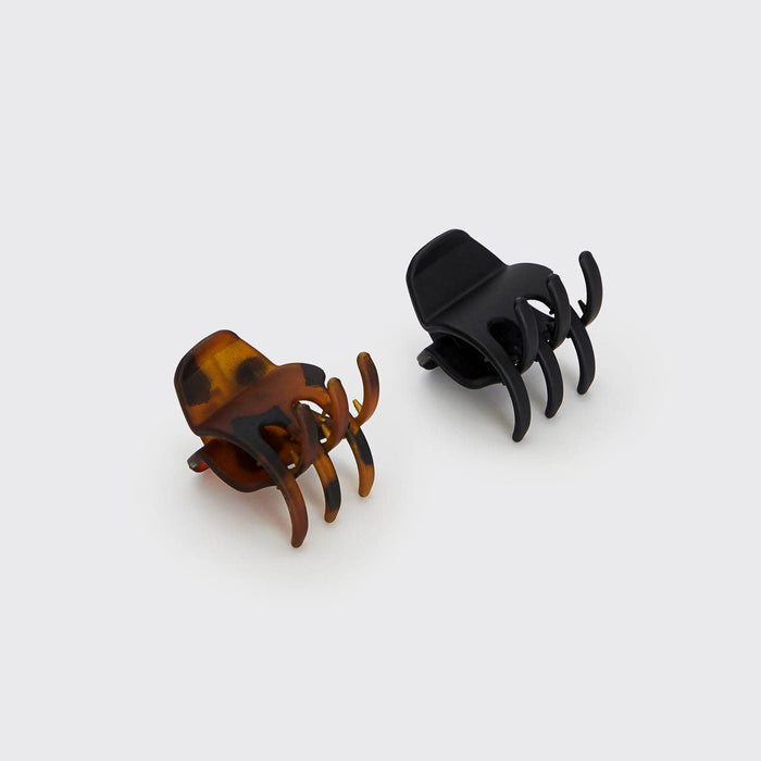 KITSCH Eco-Friendly Medium Claw Clips 2pc set - Black & Tort