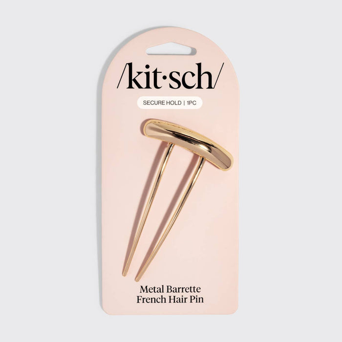 KITSCH Mini Metal Barrette French Hair Pin - Gold