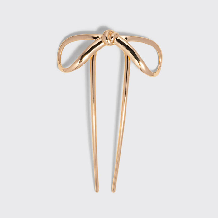 KITSCH Mini Metal Bow French Hair Pin - Gold