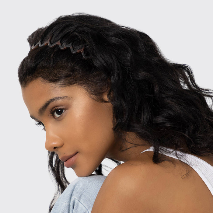 KITSCH Zig Zag Headband 2pc - Black & Tort