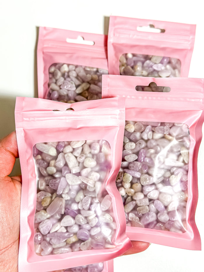 Kunzite Crystal Chip Bag