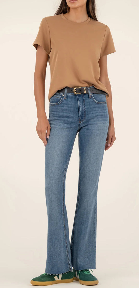 KUT STELLA HIGH RISE HARDW HARDWORKING FAB AB FLARE W/RAW HEM