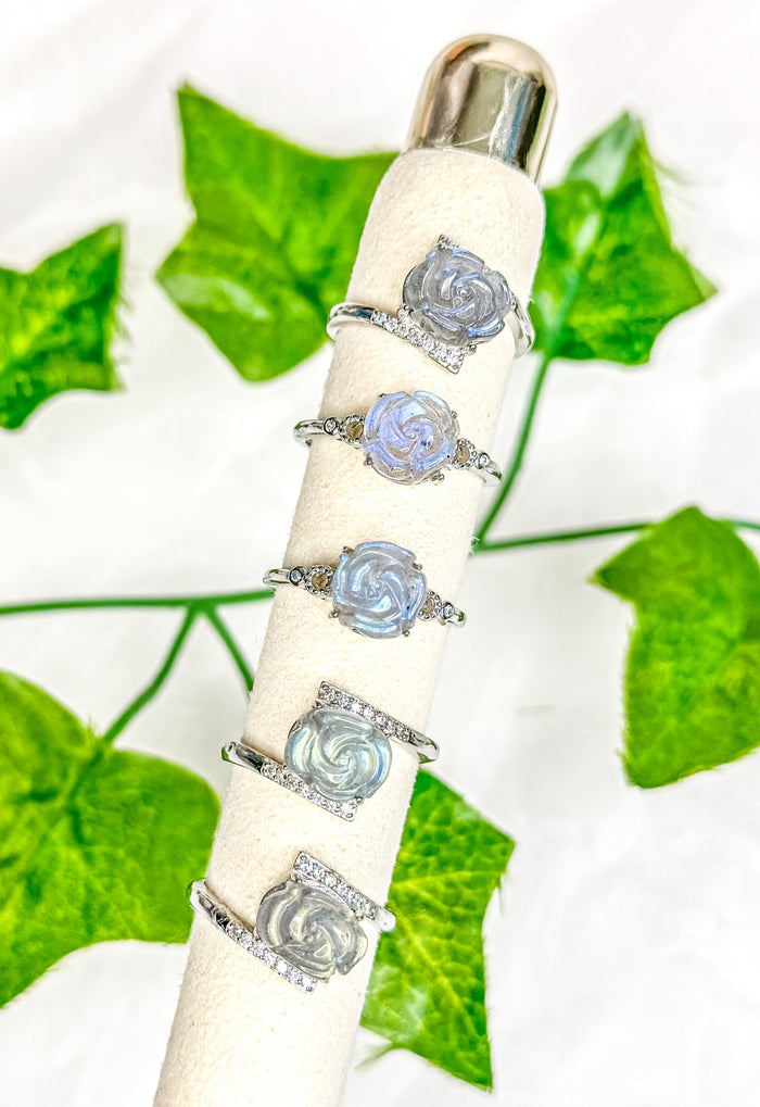 Labradorite Flower Ring (adjustable)