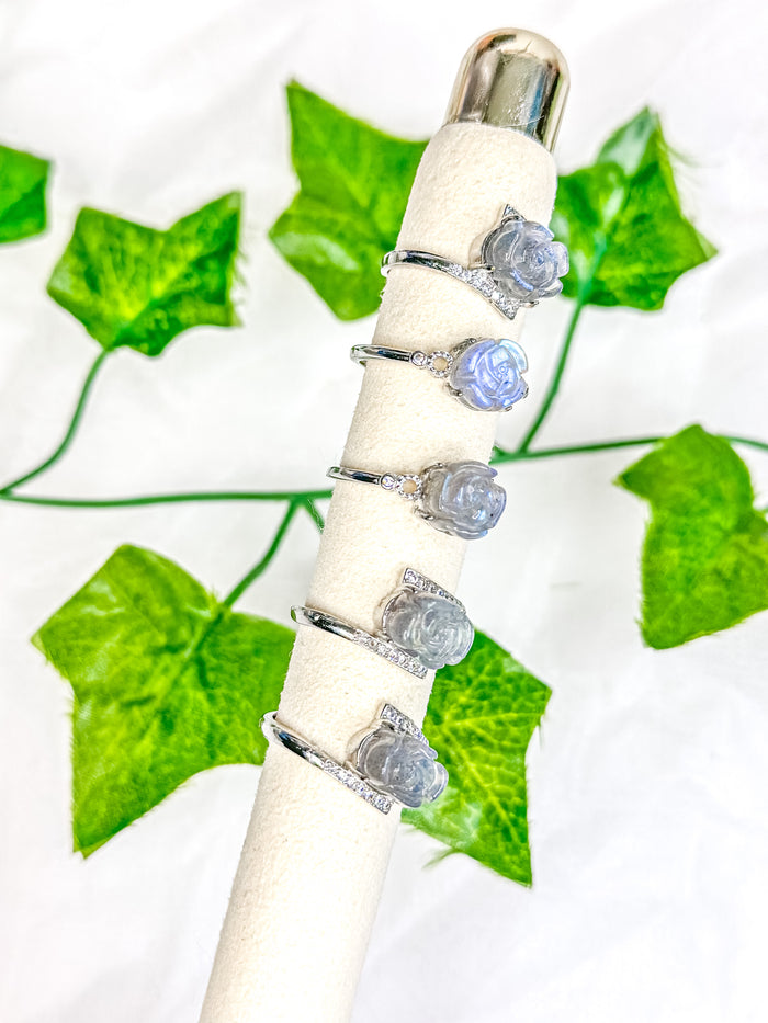 Labradorite Flower Ring (adjustable)