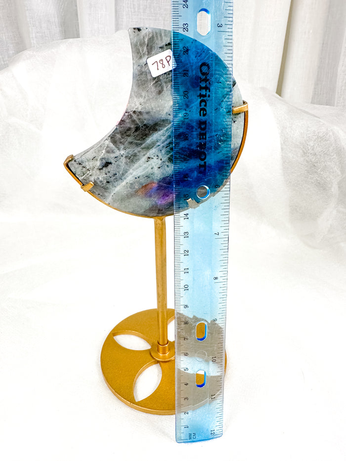 Labradorite Moon on Stand (78P)