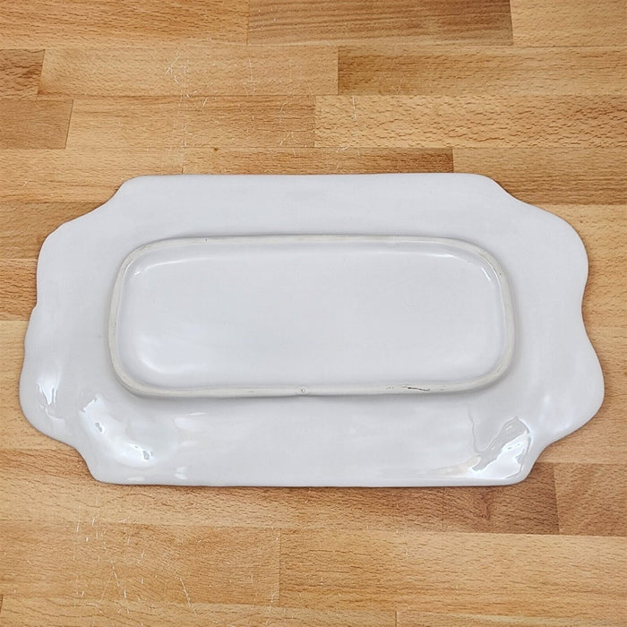 Laguna Coastal White Tray Serving Plate 12" Nautical Sea Horse Platter Blue Sky