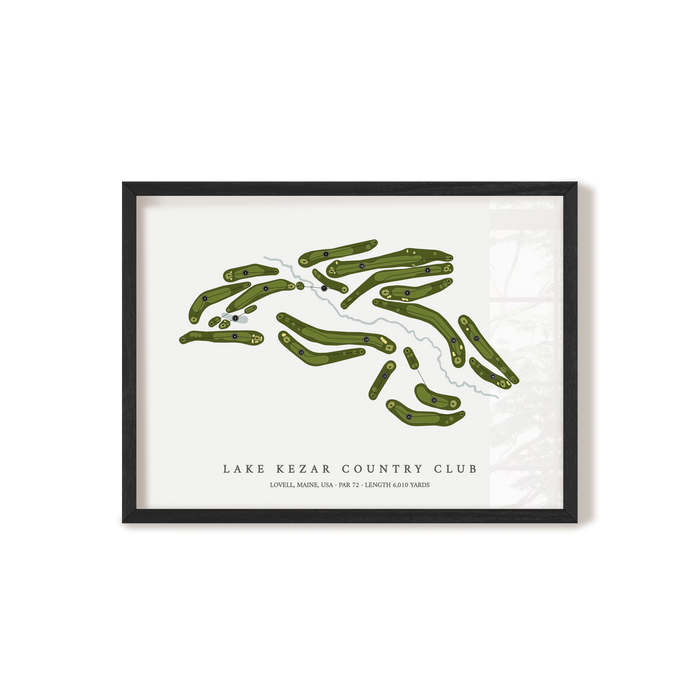 Lake Kezar Country Club | Golf Course Map | Black Frame