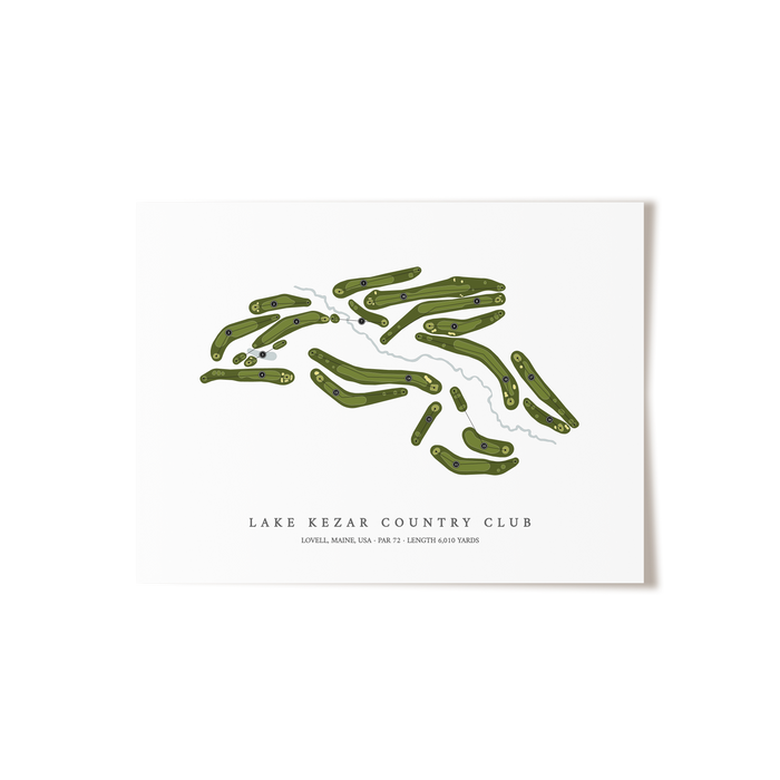 Lake Kezar Country Club | Golf Course Map | Unframed