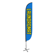 Laundromat Feather Flag Blue