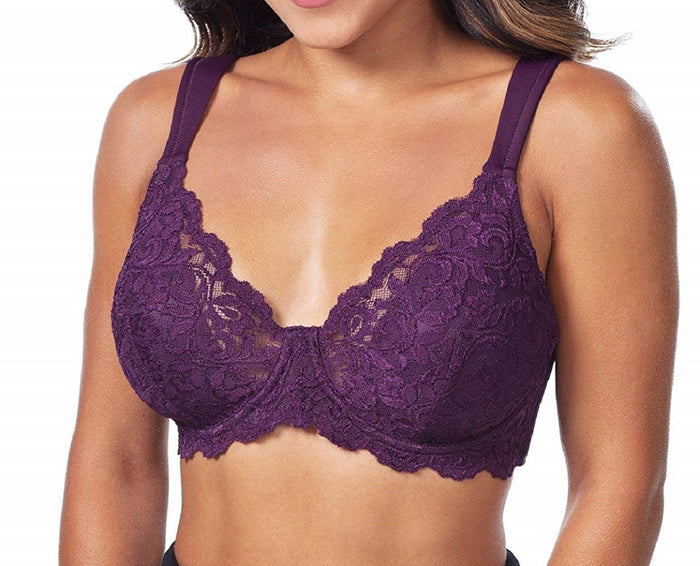 Leading Lady Scalloped Lace Underwire Full Figure Bra - 5044