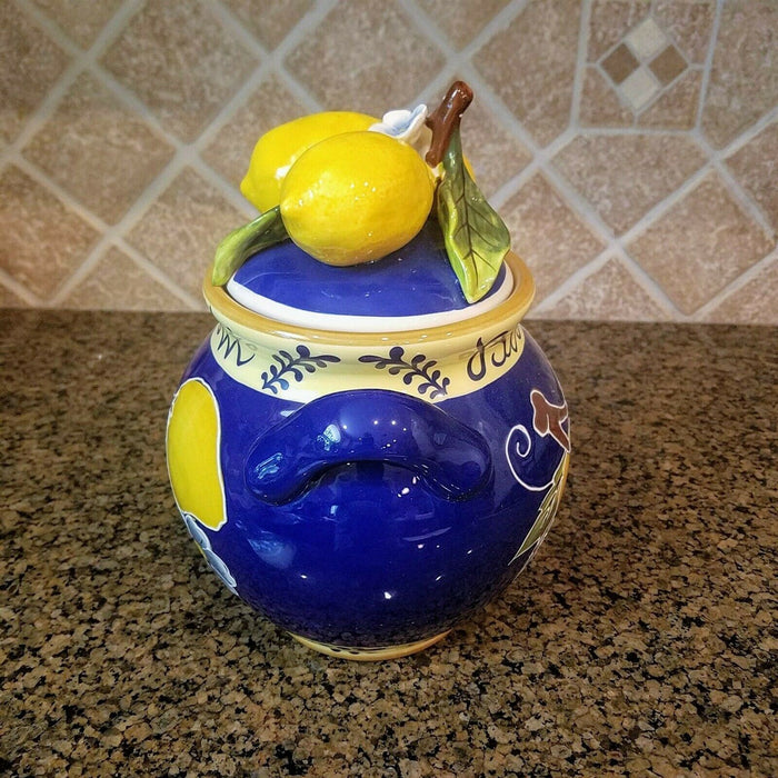 Lemon Cookie Jar Kitchen Biscotti Canister by Blue Sky Heather Goldminc