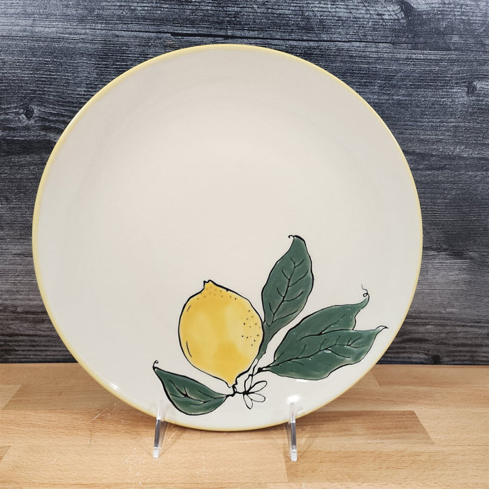 Lemon Grotto Dinner Plate Floral Embossed Ceramic 10.5" Blue Sky