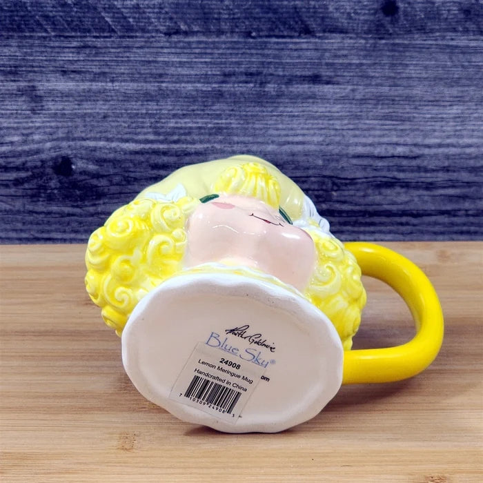 Lemon Meringue Coffee Mug 3D Ceramic Girl Face Tea Cup Blue Sky Goldminc