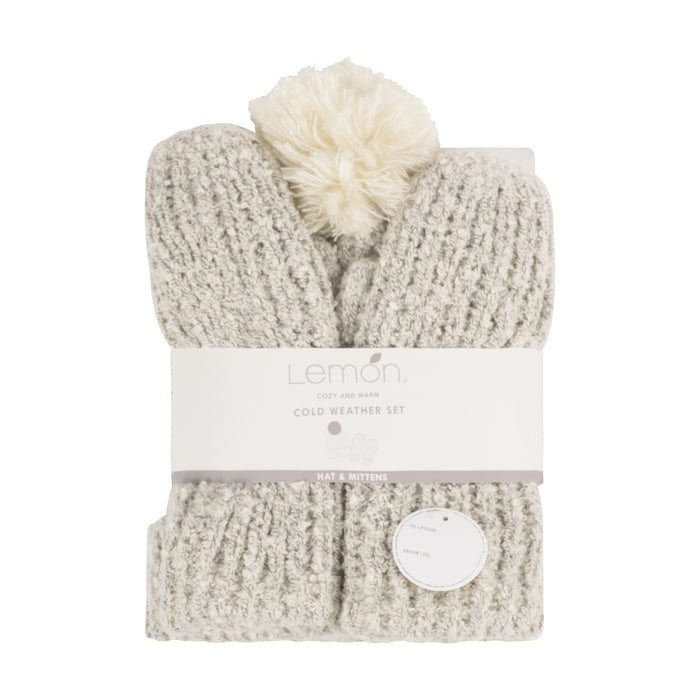 Lemon Women's Snow Storm Beanie and Mitten Set One Size - CW-1045