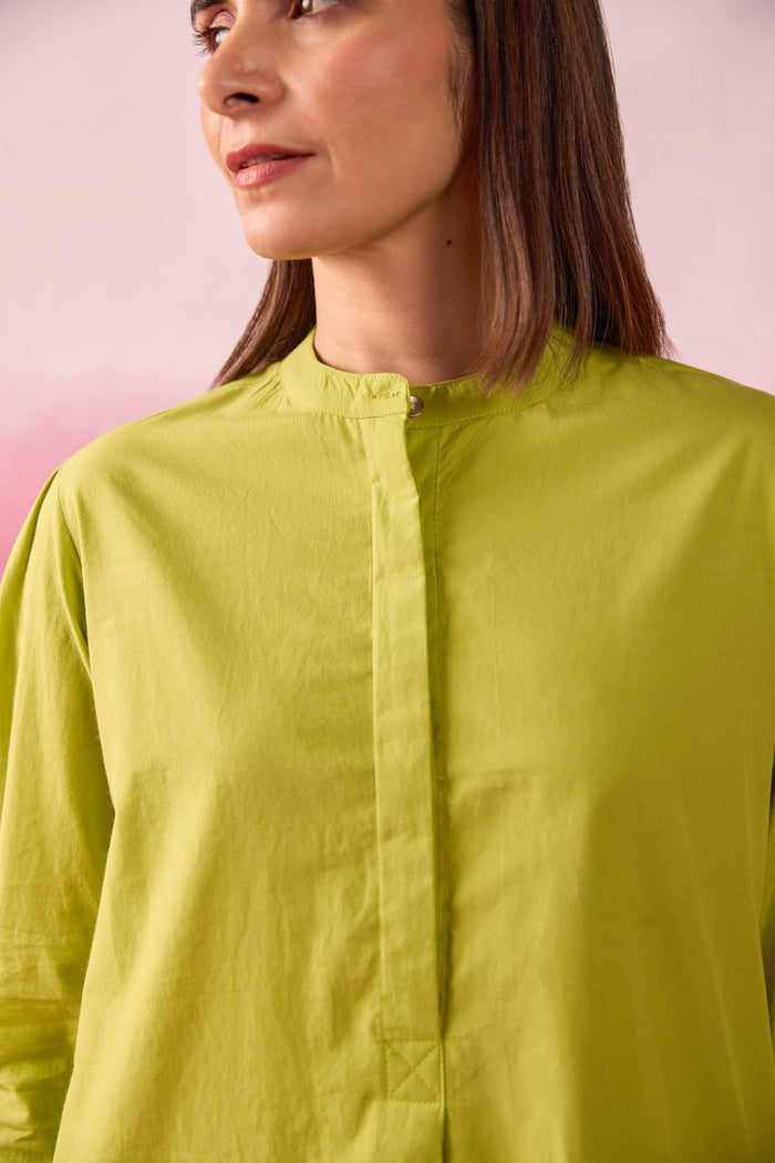 Lime Green Premium Cotton Co-ord Set - Tara-C-Tara