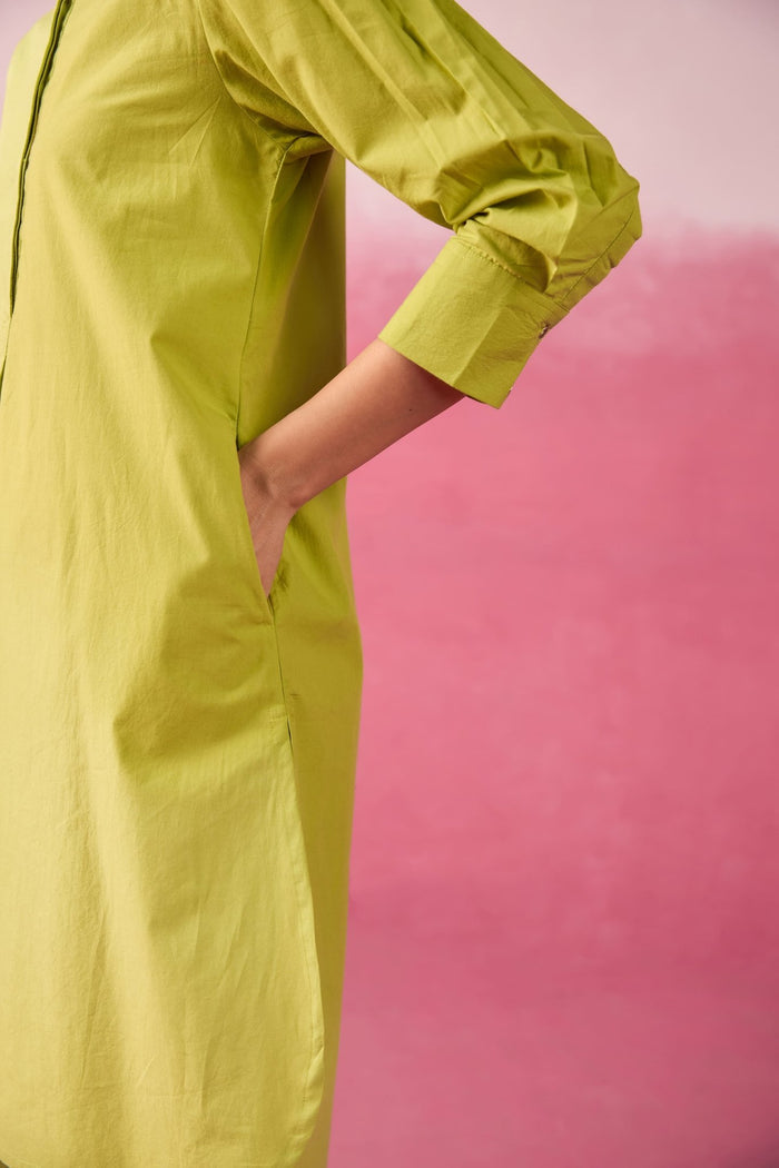 Lime Green Premium Cotton Co-ord Set - Tara-C-Tara