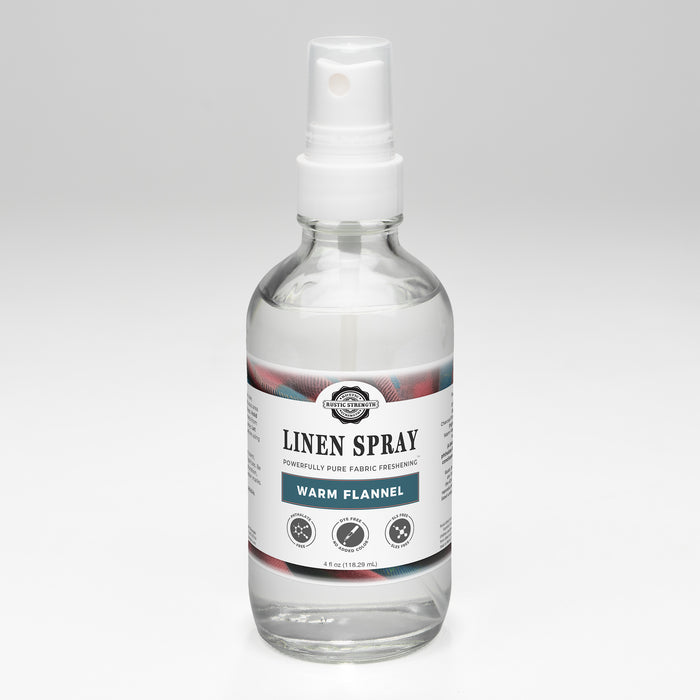 Rustic Strength - Linen Spray | 4oz Glass Spray Bottle | Warm Flannel