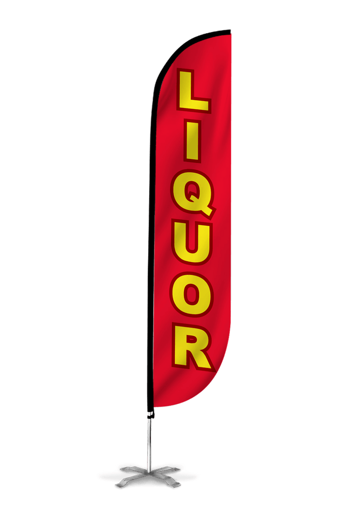 Liquor Feather Flag Red