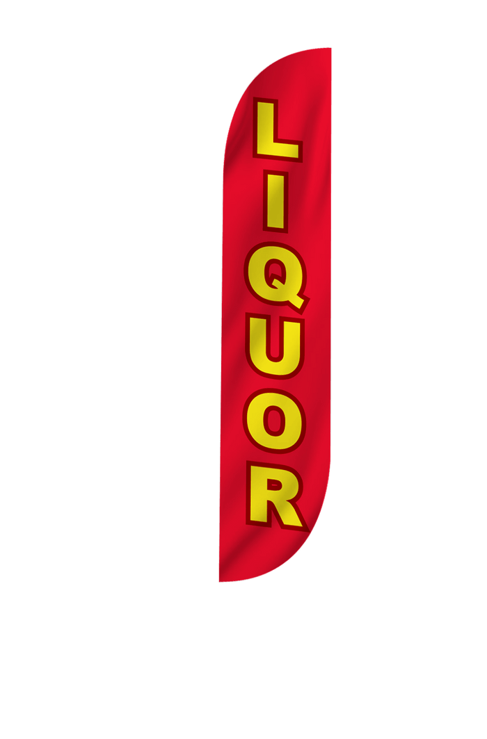 Liquor Feather Flag Red