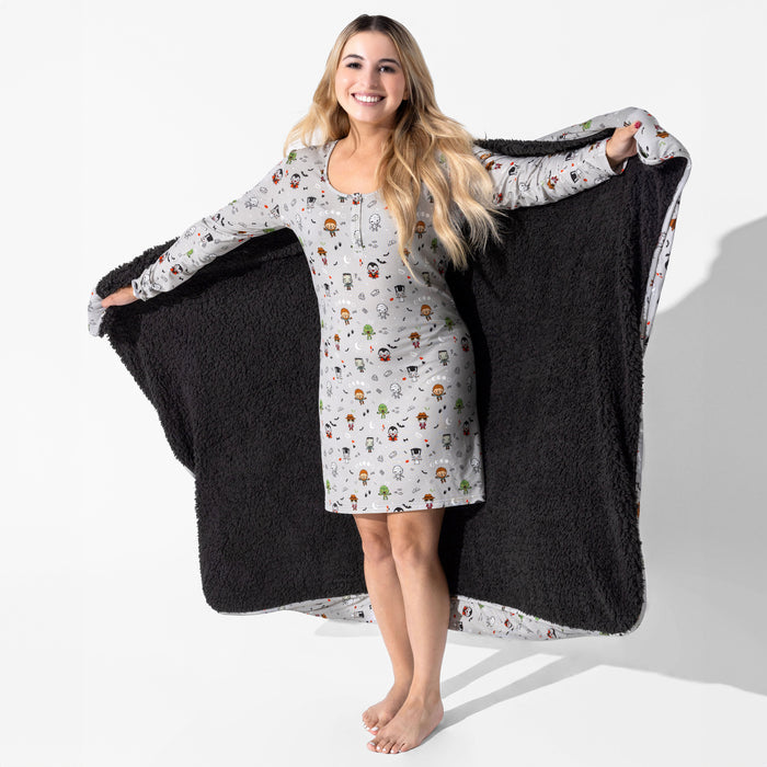 Little Monsters Bamboo Sherpa Blanket