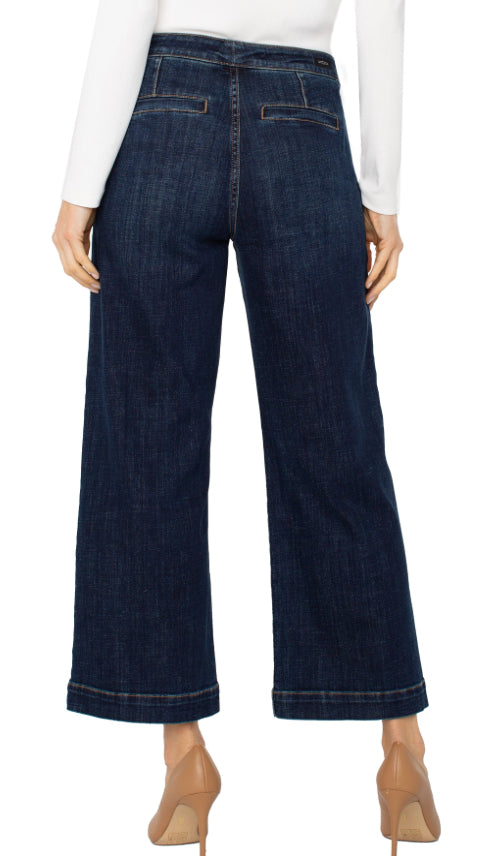 LIVERPOOL STRIDE WIDE LEG W/TROUSER DETAILS 27"