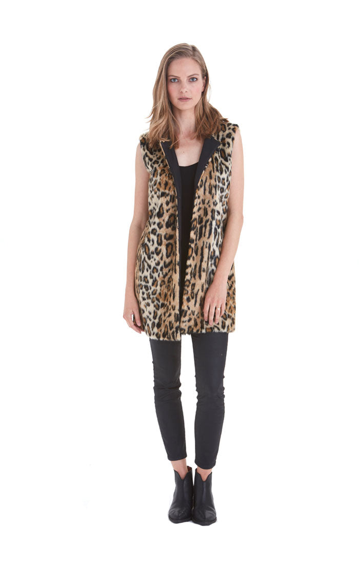 Love Token Ariah Animal Print Faux Vest - LT86-06