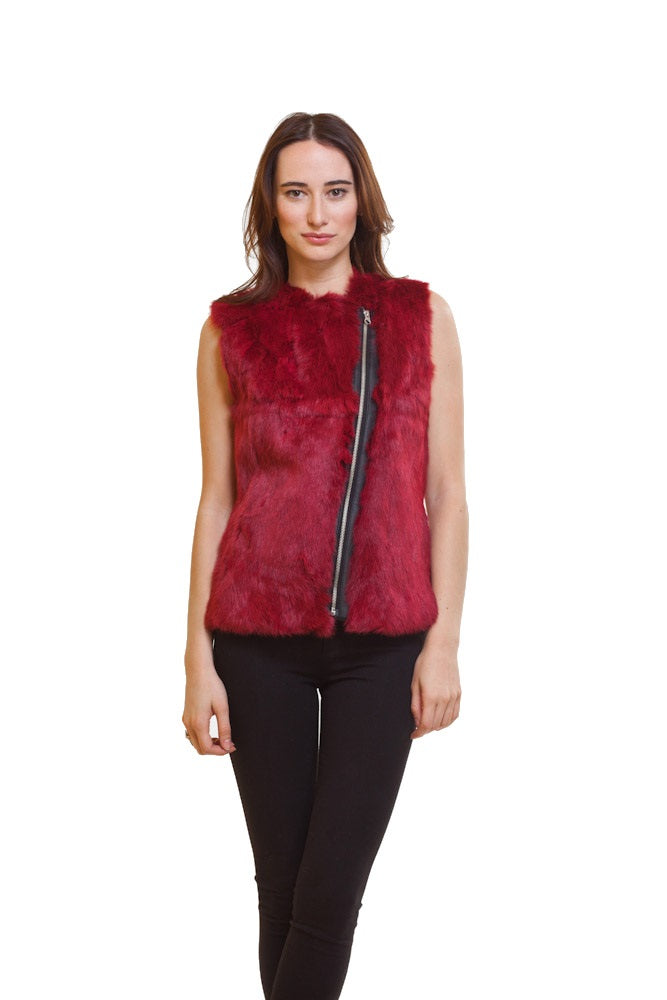 Love Token Fur Zip Up Vest - LT49-31