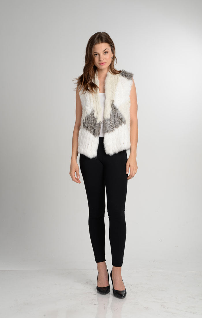 Love Token Jane Genuine Rabbit Fur Vest - LT10-59