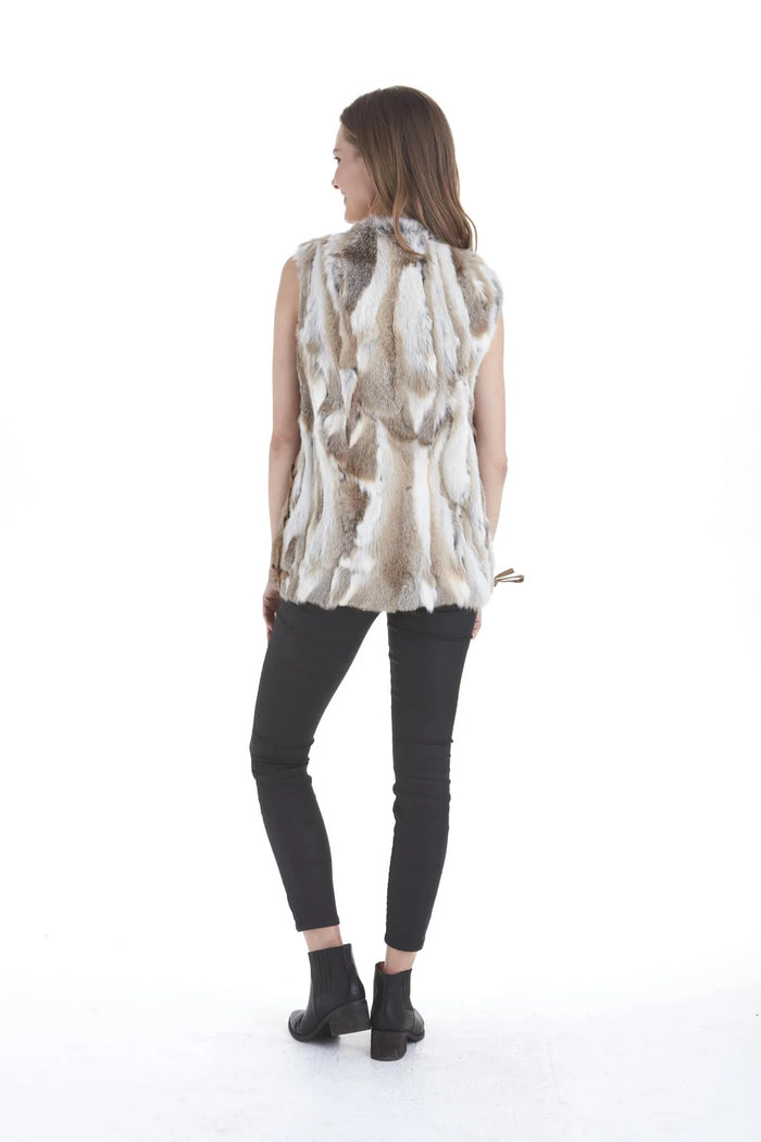 Love Token Savannah Genuine Real Rabbit Fur Vest With Side Ties - LT10-69