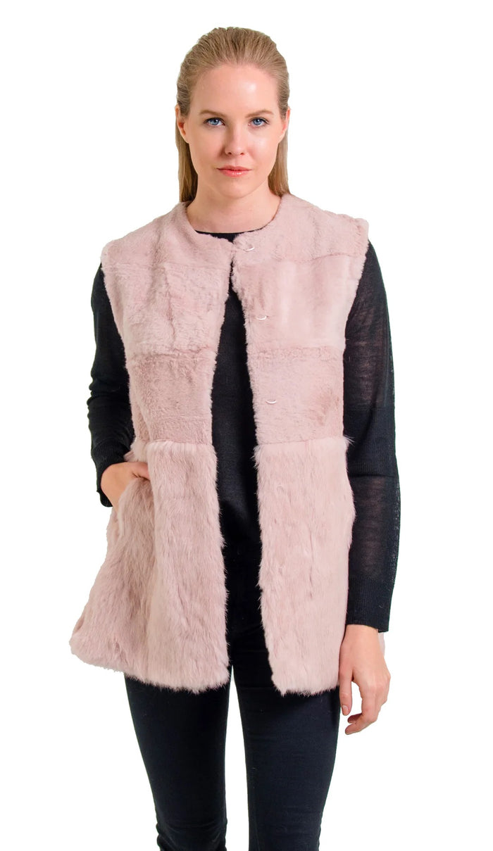Love Token Stacy Genuine Real Rabbit Fur Vest - LT06-109