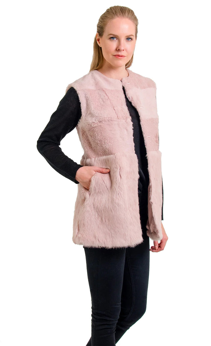 Love Token Stacy Genuine Real Rabbit Fur Vest - LT06-109