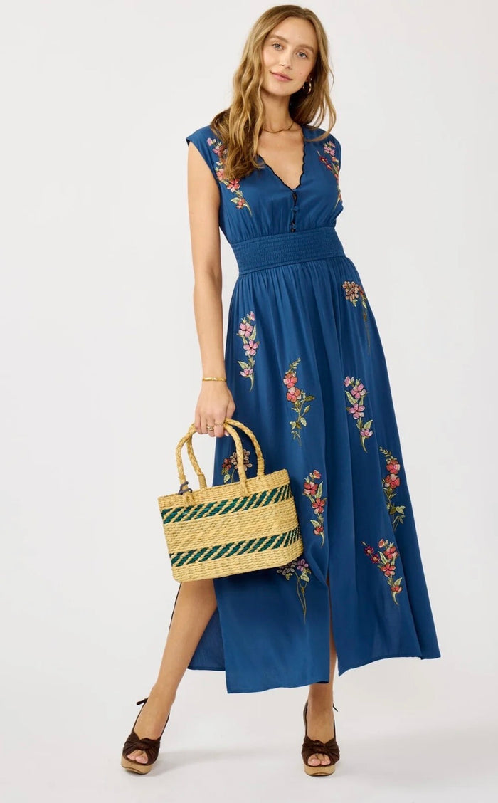 LOVESTITCH Darcey Embroidered Maxi Dress