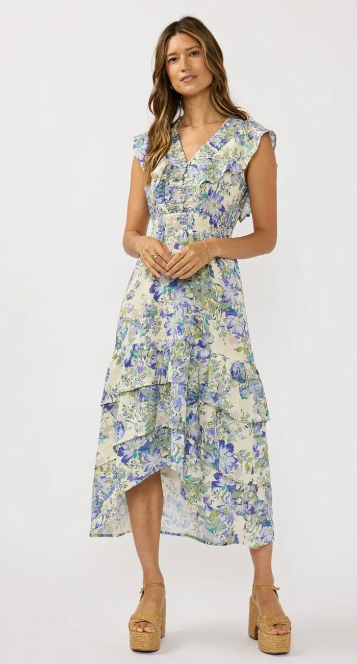 LOVESTITCH Marla Ruffle Midi Dress