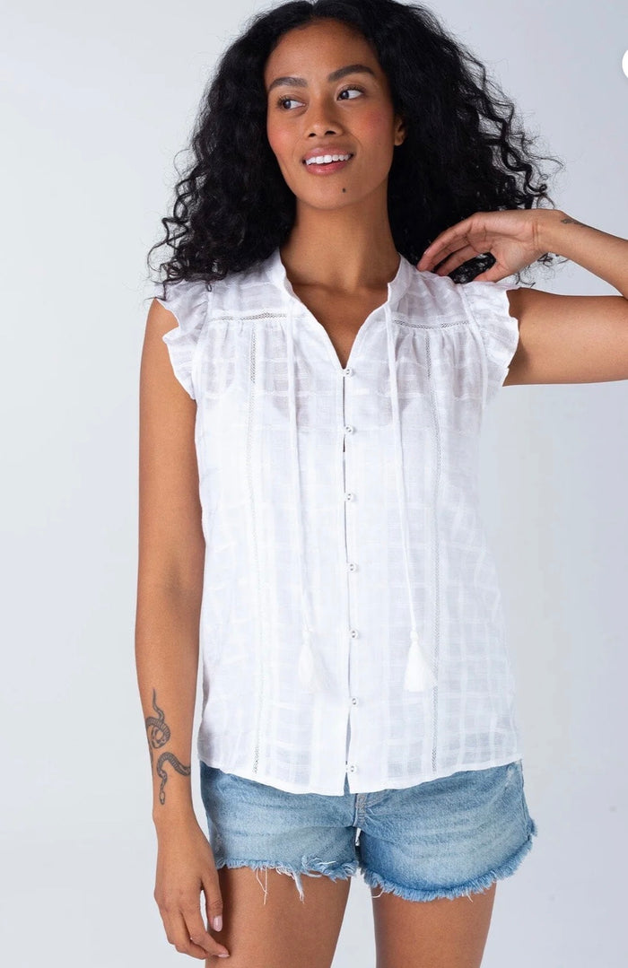 LOVESTITCH Nicolette Flutter Sleeve Top