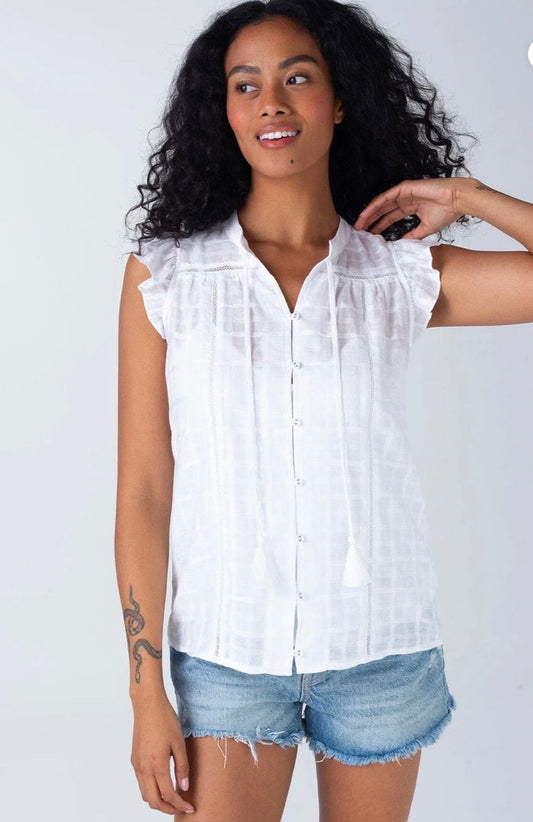 LOVESTITCH Nicolette Flutter Sleeve Top