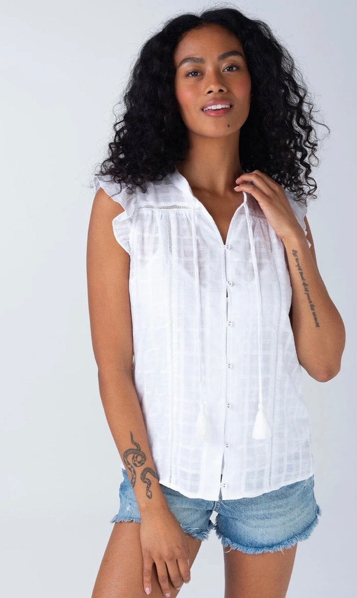 LOVESTITCH Nicolette Flutter Sleeve Top