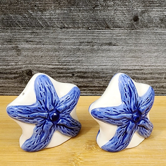 Magic Sea Starfish Salt Pepper Set Collectible Ceramic Blue Sky Clayworks