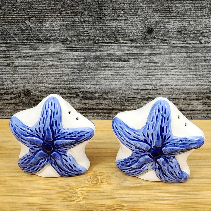 Magic Sea Starfish Salt Pepper Set Collectible Ceramic Blue Sky Clayworks