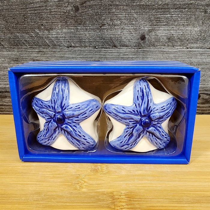 Magic Sea Starfish Salt Pepper Set Collectible Ceramic Blue Sky Clayworks