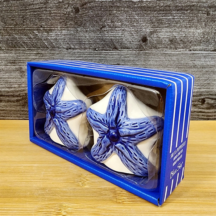 Magic Sea Starfish Salt Pepper Set Collectible Ceramic Blue Sky Clayworks