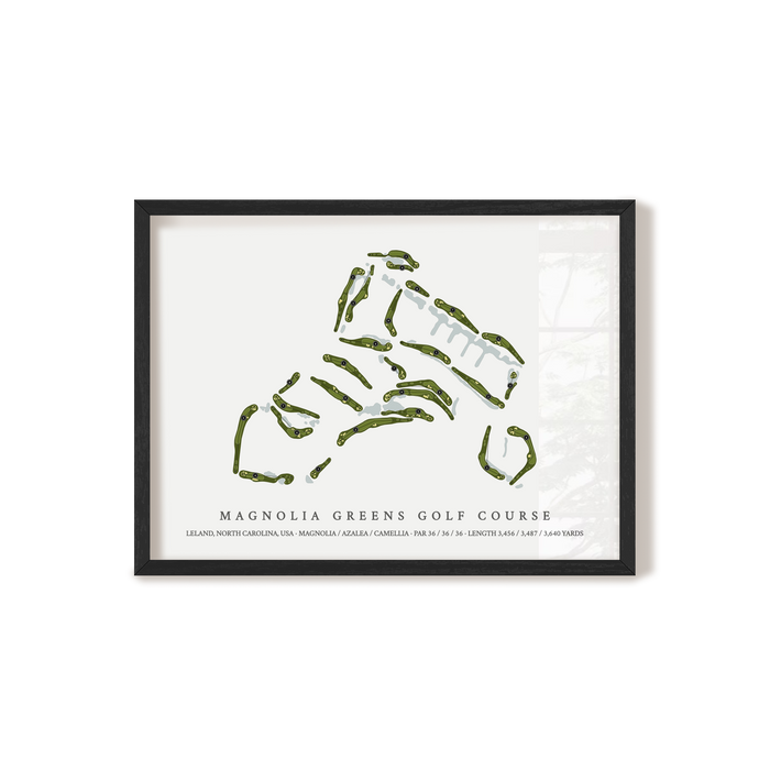 Magnolia Greens Golf Course | Golf Course Map | Black Frame