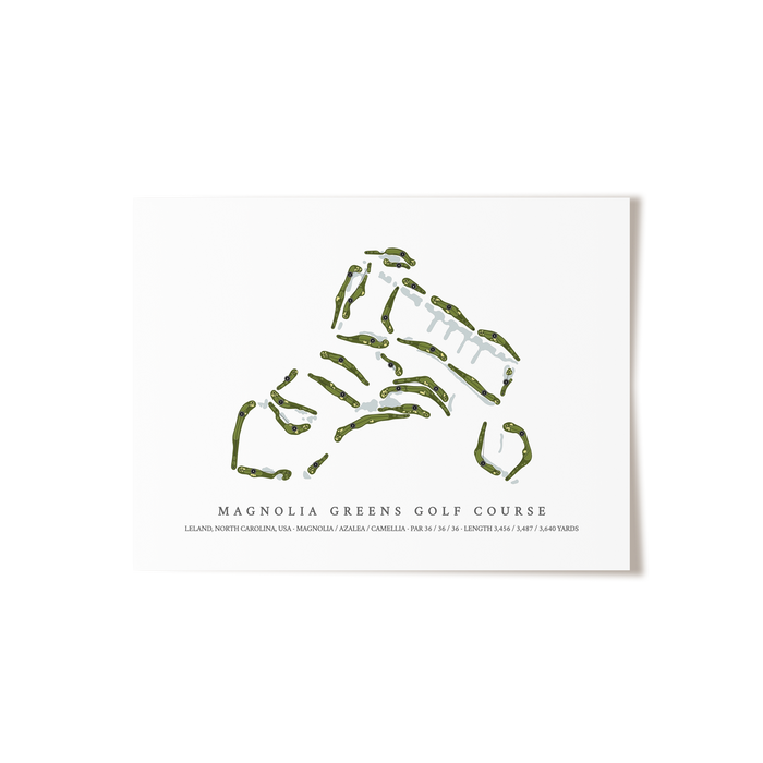 Magnolia Greens Golf Course | Golf Course Map | Unframed