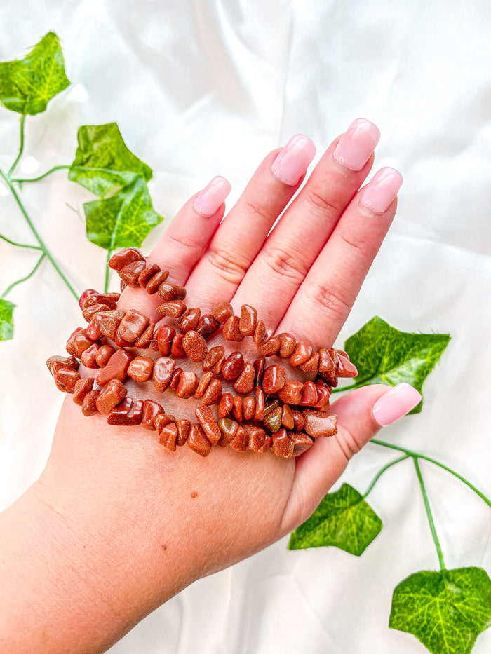 Mahogany Red Obsidian Chip Bracelet